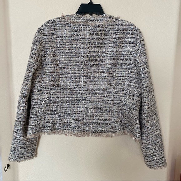 NWT TED BAKER LONDON 
Renata Tweed-Effect Fray-Detail Woven Boucle Jacket - Picture 6 of 16